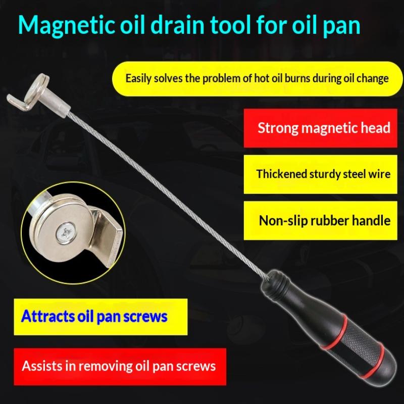 Car Repair Tools - オイルドレンスクリュー取り外しツール、火傷防止磁気オイルパン取り外しツール、自動車修理アクセサリー